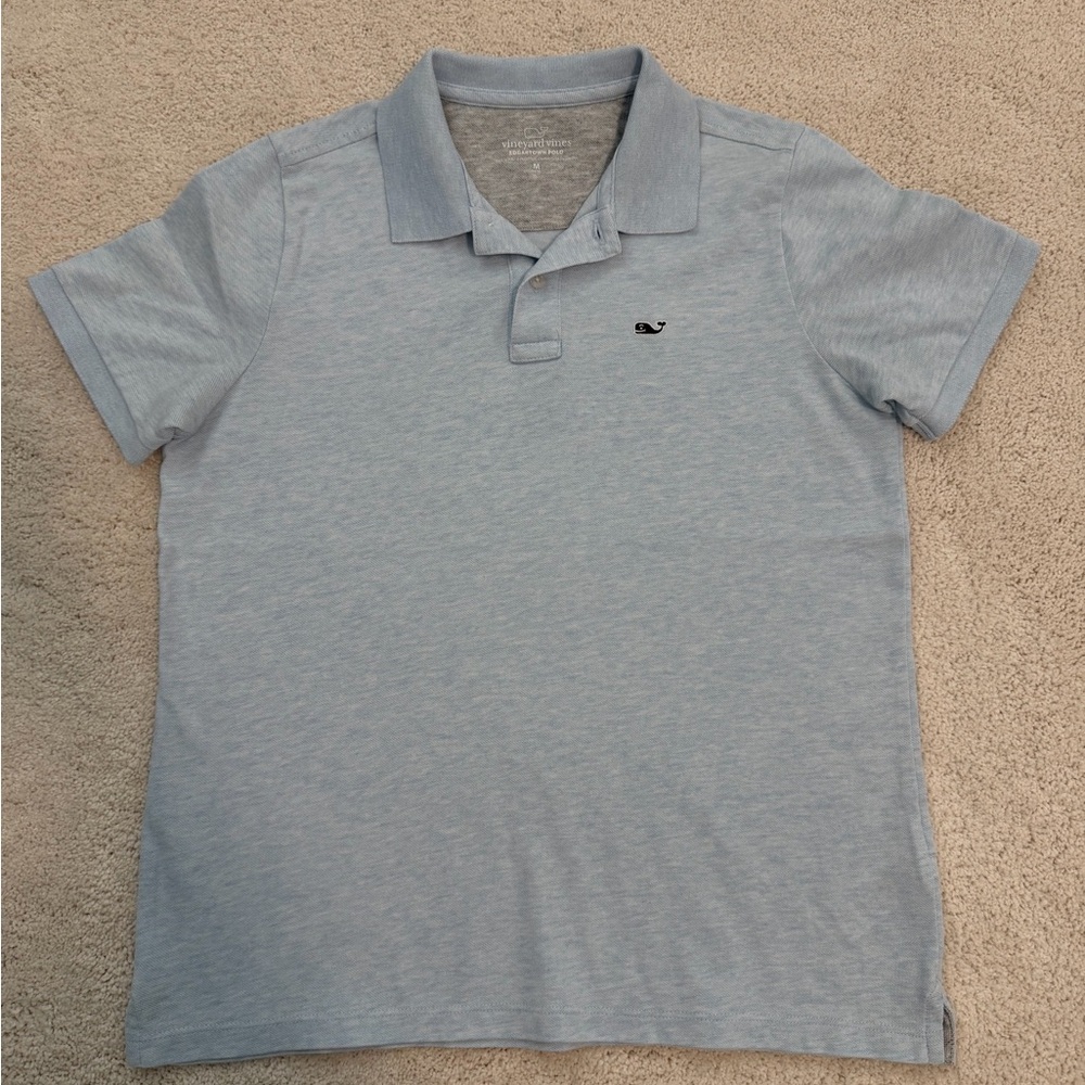 Boys Size M (12-14) Vineyard Vines light blue Edgartown Pique Polo.